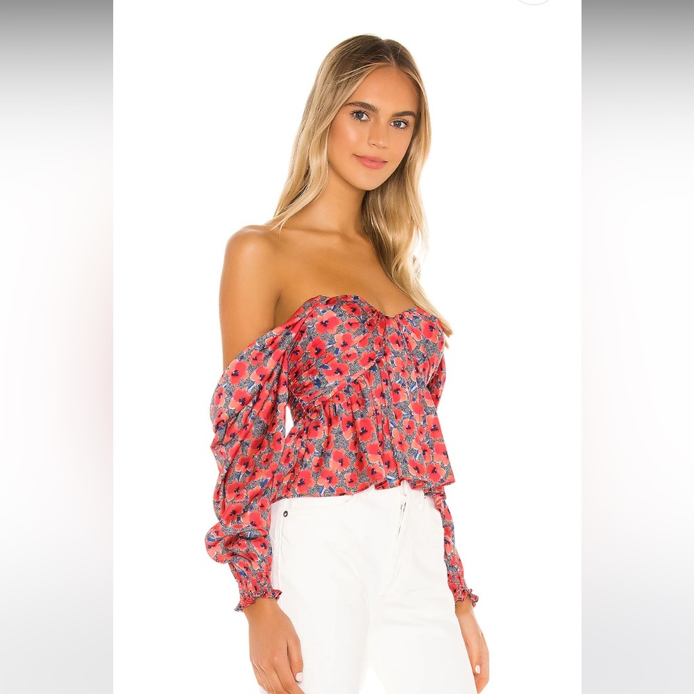 x REVOLVE Burna Blouse in Red Poppy Floral